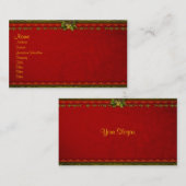 エレガントで赤いプロフィールカード 名刺 (正面/裏面)