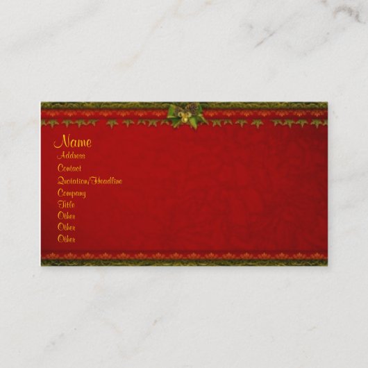 エレガントで赤いプロフィールカード 名刺 (正面)