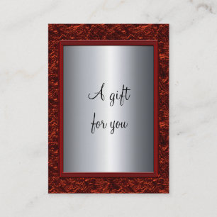 エレガントで赤い及び銀製のクリスマスのギフト券のGI 割引カード