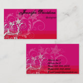 エレガントで赤い名刺 名刺 (正面/裏面)