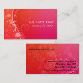 エレガントで赤い名刺 名刺 (正面/裏面)