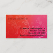 エレガントで赤い名刺 名刺 (裏面)