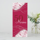 エレガントで赤い招待状 招待状 (スタンド正面)