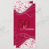 エレガントで赤い招待状 招待状 (正面/裏面)