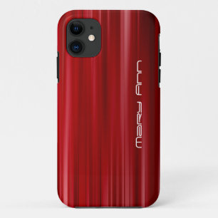 エレガントで赤い質の名前をカスタムする iPhone 11 ケース