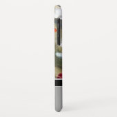 エレガントで赤い（鳥）ショウジョウコウカンチョウwの黒いモノグラムの名前 Case-Mate iPhoneケース (裏面/左)