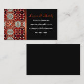 エレガントで赤くおよび黒い名刺 名刺 (正面/裏面)