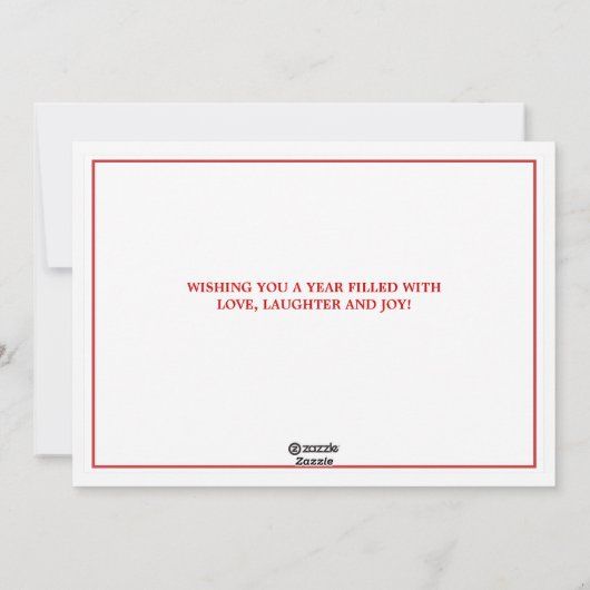 エレガントで赤く及び白い雪4の写真の挨拶状 シーズンカード (裏面)