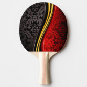 エレガントで赤く黒いベクトル芸術 卓球ラケット (正面)
