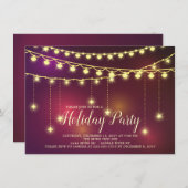 エレガントで軽い花輪の休日のパーティの招待状 招待状 (正面/裏面)