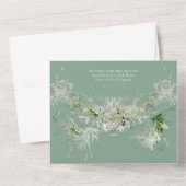 エレガントで軽やかな繊細な花のウェディング オールインワン招待状 (裏面)