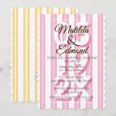エレガントで遊び心のあるパステルストライプ 招待状 (正面/裏面)
