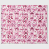 エレガントで遊び心のあるピンクのクーペットボウのリボン ラッピングペーパー (フラット)