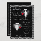 エレガントで陽気なタキシードの結婚式招待状 招待状 (正面/裏面)