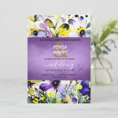 エレガントで陽気な紫の花 招待状 (スタンド正面)