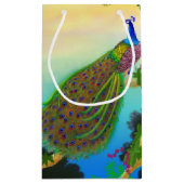 エレガントで青いインドの孔雀のギフトバッグ スモールペーパーバッグ (裏面)