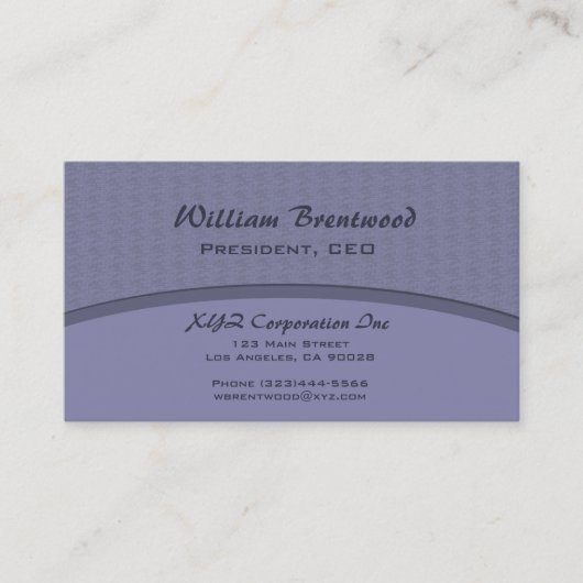 エレガントで青いカーブ 名刺 (正面)