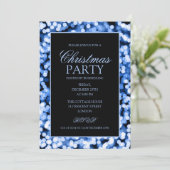 エレガントで青いクリスマスのひもは休日のパーティをつけます 招待状 (スタンド正面)