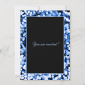 エレガントで青いクリスマスのひもは休日のパーティをつけます 招待状 (裏面)