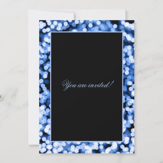 エレガントで青いクリスマスのひもは休日のパーティをつけます 招待状 (裏面)