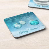 エレガントで青いクリスマスオーナメント|のコースター コースター (左側)