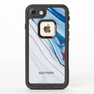 エレガントで青いピンクの紫色のフェイクな大理石のパーソナライズ