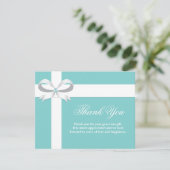 エレガントで青いブライダルシャワーのサンキューカード サンキューカード (スタンド正面)