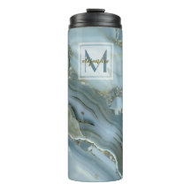 エレガントで青い大理石の自然な石造りパターンモノグラム