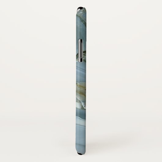 エレガントで青い大理石の自然な石造りパターンモノグラム Case-Mate iPhoneケース (裏面/右)