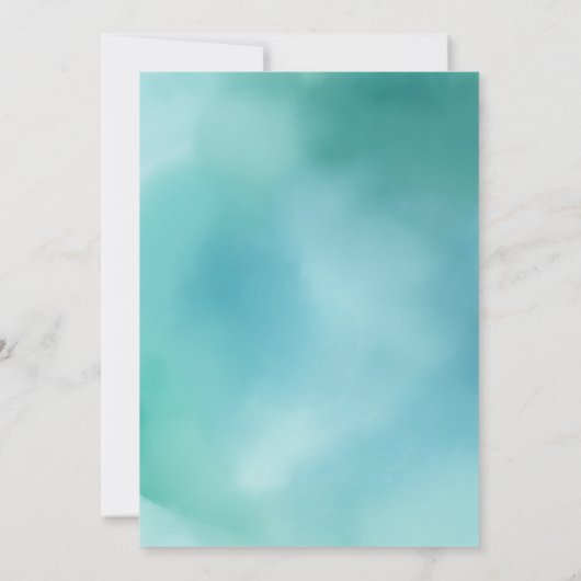 エレガントで青い手の教養がある原稿のベビーシャワー サンキューカード (裏面)