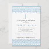 エレガントで青い洗礼または《キリスト教》洗礼式や命名式の招待状 招待状 (正面)