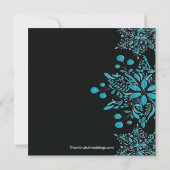 エレガントで青い雪片の冬のブライダルシャワー 招待状 (裏面)