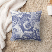エレガントで青くフランスのなバロック式のToile クッション (ブランケット)