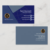 エレガントで青く精力的で幾何学的な形の販売 名刺 (正面/裏面)
