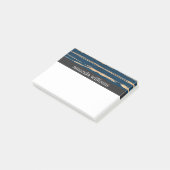 エレガントで青く、フェイクな金ゴールドホイル ポストイット (アングル)