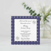 エレガントで青く、銀製の冬の招待状 招待状 (スタンド正面)