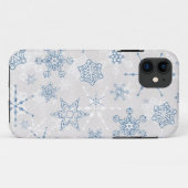 エレガントで青く、銀製の冬の雪片 Case-Mate iPhoneケース (裏面(横))