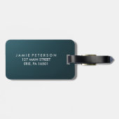 エレガントで青く、銀製の飛行機の餞別 ラゲッジタグ (裏面横)