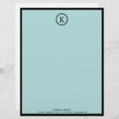 エレガントで青及び黒いモノグラムレターヘッド レターヘッド (正面/裏面)