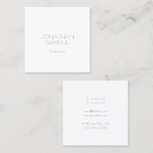 エレガントで頭が切れるな正方形のデザインの贅沢でモダンな平野 スクエア名刺 (正面/裏面)