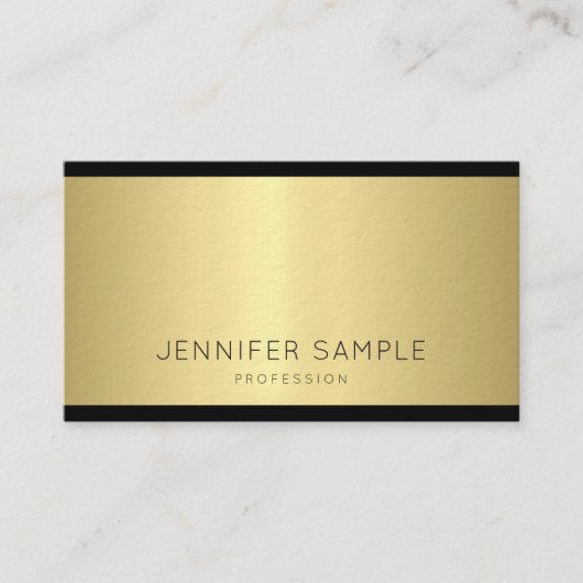 エレガントで魅力的なデザインのモダンな金ゴールドのトレンディーの贅沢 名刺 (正面)