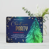 エレガントで魔法のようなクリスマス 松の華やかな装い 招待状 (スタンド正面)