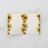 エレガントで黄色いヒマワリ私の新婦付添人です 招待状 (内部)