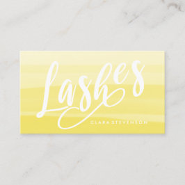 エレガントで黄色い水彩画ブラシストローク鞭 名刺