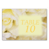 エレガントで黄色い花のテーブル数カード テーブルナンバー (裏面)