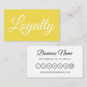エレガントで黄色くモダンなロイヤリティカード 名刺 (正面/裏面)