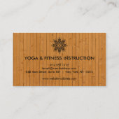 エレガントで黒いはす曼荼羅の木製のヨガのインストラクター 名刺 (裏面)