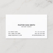 エレガントで黒いキリスト教会の牧師|大臣 名刺 (裏面)