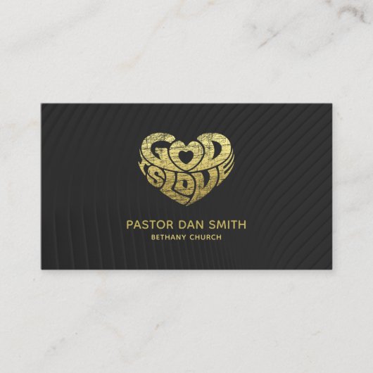 エレガントで黒いキリスト教会の牧師|大臣 名刺 (正面)