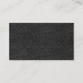 エレガントで黒いダマスク織および真珠の名刺 名刺 (裏面)